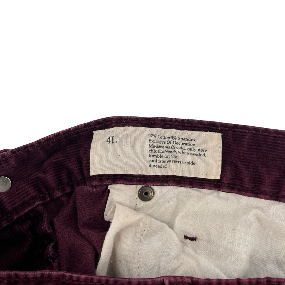 LOFT Women's 4 Long Burgundy Corduroy Bootcut Pants 70s Retro Dark Academia - Picture 4 of 7
